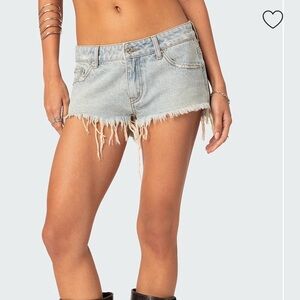 Edikted Light Blue Low Rise Denim Shorts sz S